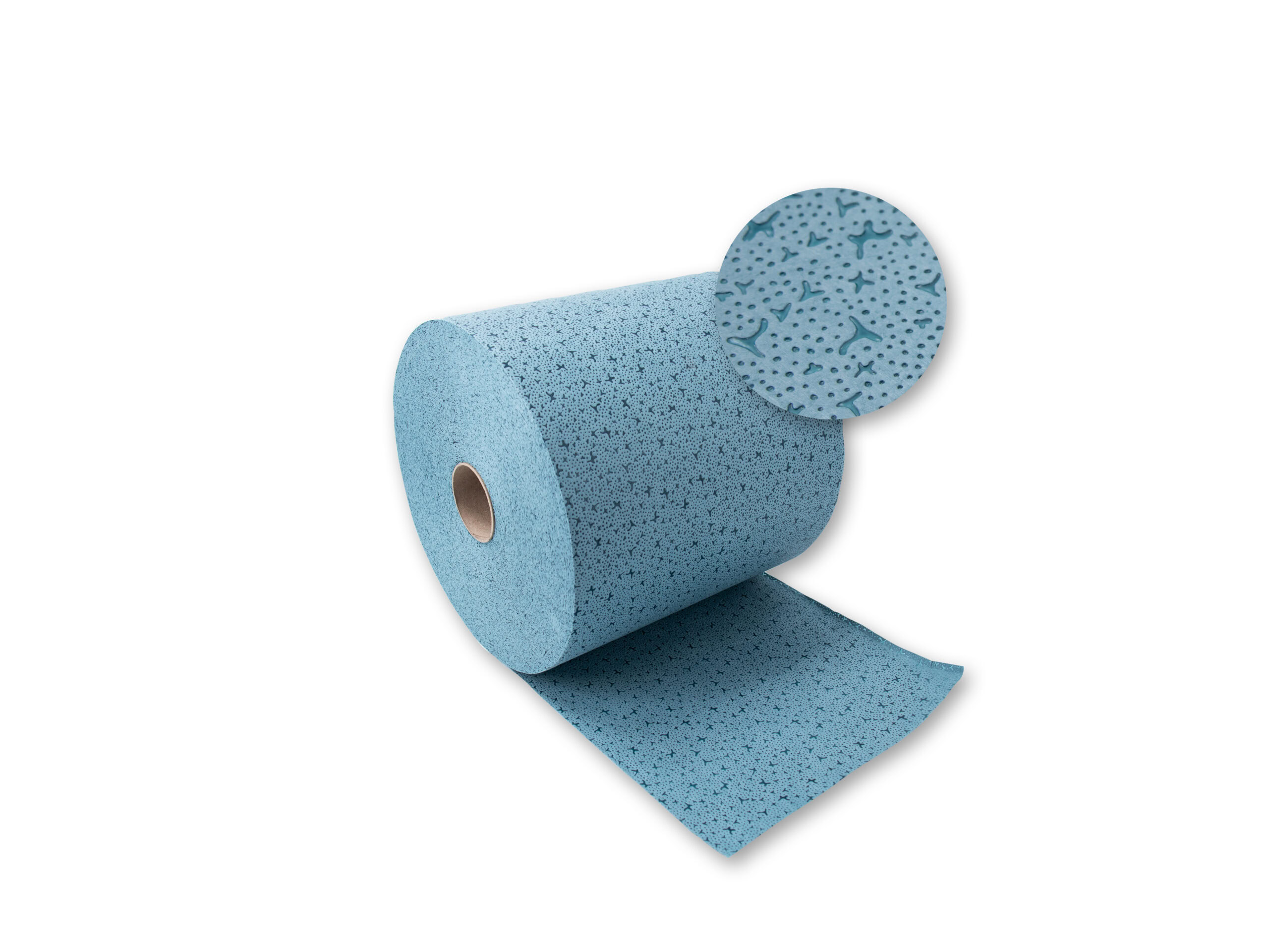 1330-000-Putztuchrolle-PP-tex-blau-macro PP-Tex Putztuchrolle Blau Sternenmuster